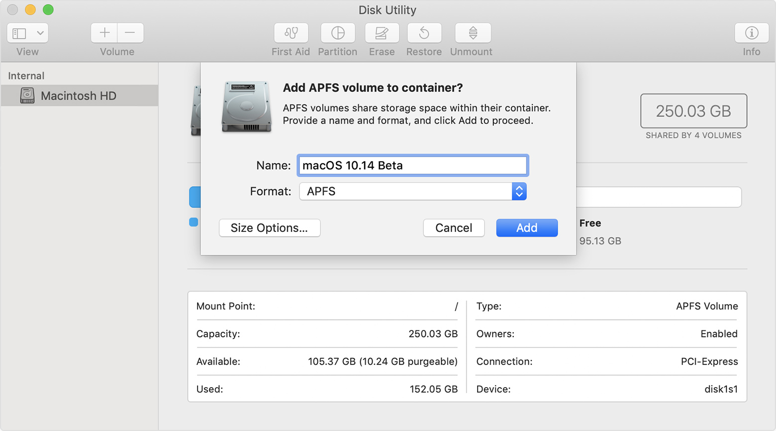 prepare a disk for osx install